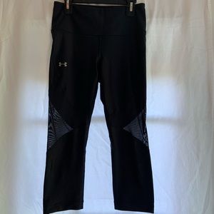 🌸 Under Armour Black Leggings with Mesh Detail Size Small